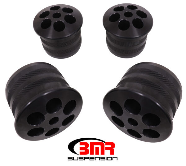 BMR 08-18 Dodge Challenger Aluminum Rear Cradle Bushings Kit - Black Anodized