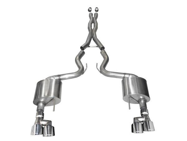 Corsa 2018-2023 Ford Mustang V8 5.0L 3in Cat-Back Dual Rear Exit w/ 4in Polished Pro-Series Tips