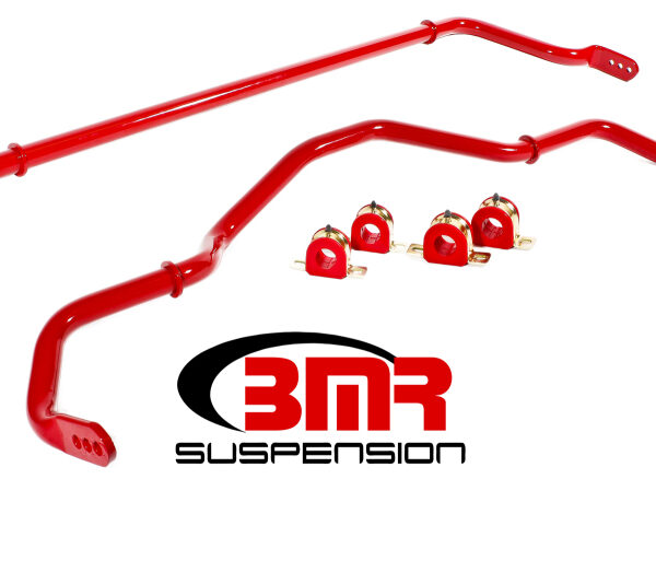 BMR 16-17 6th Gen Camaro Front & Rear Sway Bar Kit w/ Bushings - Red