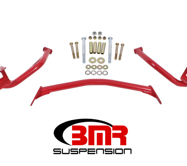 BMR 79-04 Fox Mustang Tubular Style Upper Torque Box Reinforcement Plates - Red