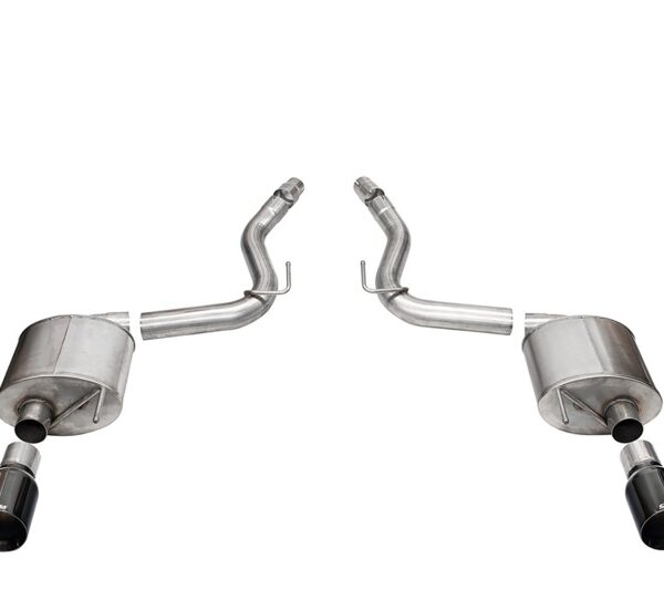Corsa 2024 rd MustangGT Touring Axle-Back Ex.Sys 3.0in Dual Rear Exit w/4.5in Blk PVD StraightCutTip