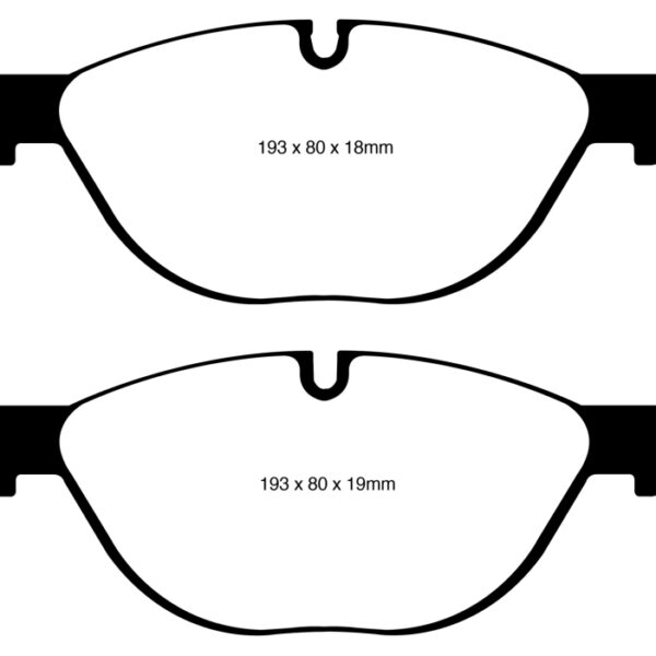 EBC 12-13 BMW 528 2.0 Turbo (F10) Performance Yellowstuff Front Brake Pads