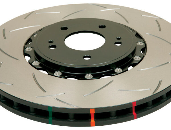 DBA 04-07 STi/2017 BRZ w/Perf. Pkg. 10 Hole Front Slotted 5000 Series 2/PC Rotor Assembled w/Blk Hat