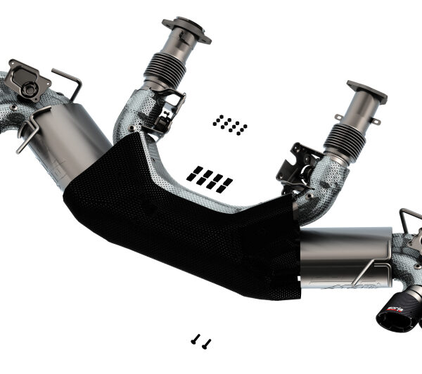 Borla 2020 Chevrolet Corvette C8 6.2L ATAK 3in Exhaust System Dual Round Angle Cut Carbon Fiber Tips
