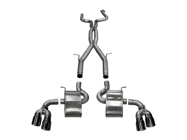 Corsa 2016-24 Chevy Camaro SS 6.2L Xtreme+ 2.75in Cat-Back Dual Rear Exit w/ Twin 4in Black PVD Tips