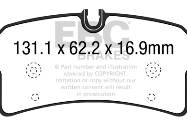 EBC 14+ Porsche Macan (Cast Iron Rotors only) 3.6 Twin Turbo Yellowstuff Rear Brake Pads