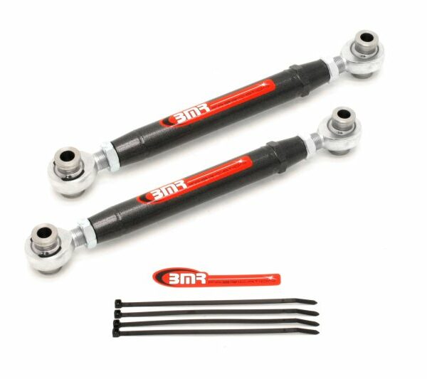 BMR 10-15 5th Gen Camaro Rear Adj. Rod Ends Toe Rods - Black Hammertone