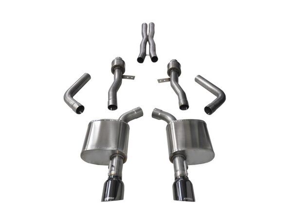 Corsa 2015-2023 Dodge Charger SRT / Scat Pack / R/T 6.4L Black Sport Cat-Back Exhaust