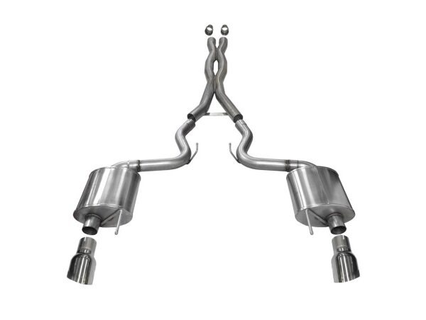 Corsa 2015-2017 Ford Mustang GT 5.0 3in Cat Back Exhaust Polish Dual Tips (Sport)