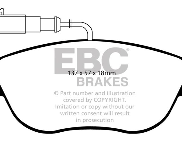 EBC 12+ Fiat 500 1.4 Turbo Abarth Yellowstuff Front Brake Pads