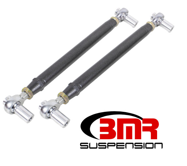 BMR 79-98 Fox Mustang Chrome Moly Lower Control Arms w/ Double Adj. Rod Ends - Black Hammertone