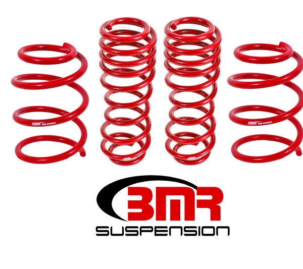 BMR 05-14 S197 Mustang GT Handling Version Lowering Springs (Set Of 4) - Red