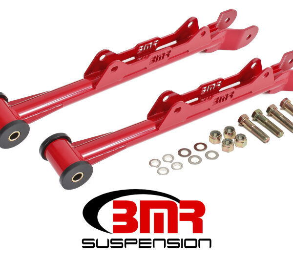 BMR 10-15 5th Gen Camaro Chrome Moly Non-Adj. Rear Lower Control Arms (Delrin) - Red