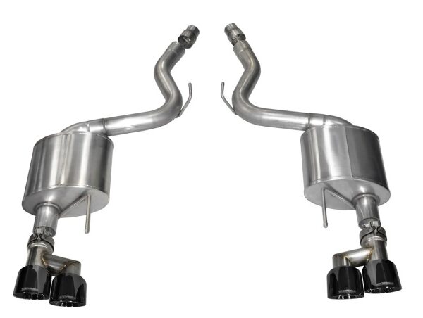 Corsa 2015-2017 Ford Mustang GT 5.0 3in Axle Back Exhaust Black Quad Tips (Sport)