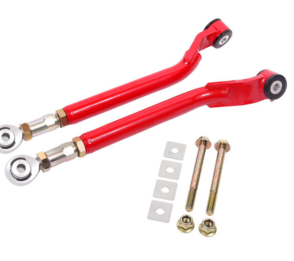 BMR 08-17 Challenger Rear On-Car Adj. Toe Rods Delrin/Rod End Combo - Red