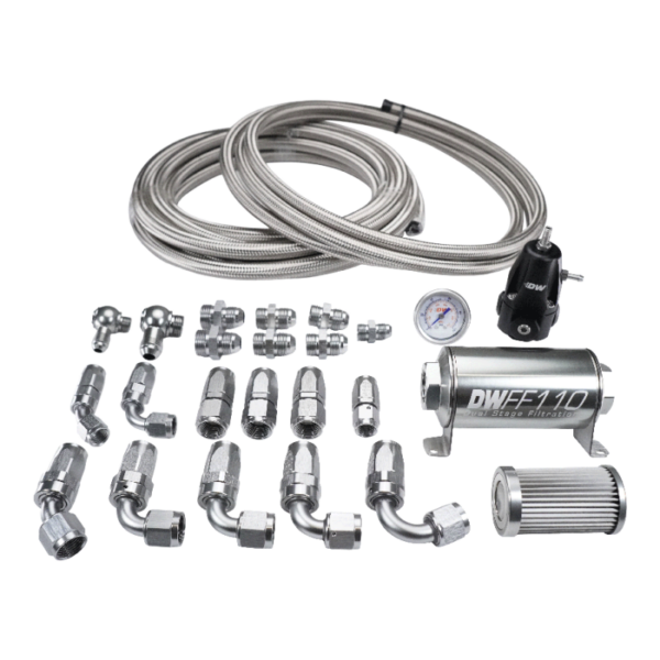 Deatschwerks X2 Series Pump Module -8AN Feed w/ -6AN return CPE Plumbing Kit for 92-00 Honda Civic