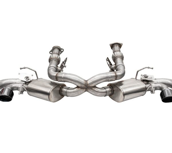Corsa 20-24 Corvette C8 3in Valved Cat-Back 4.5in Blk Quad Tips Fits Factory Perf Exhaust DeletesAFM