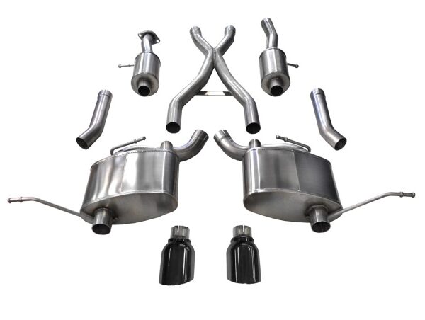 Corsa 2011-2021 Jeep Grand Cherokee Black 2.5in Dual Rear Exit Cat-Back Exhaust