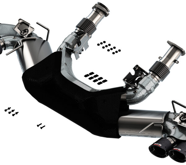 Borla 2020 Chevrolet Corvette C8 6.2L S-Type Exhaust System Dual Round Angle Cut Carbon Fiber Tips