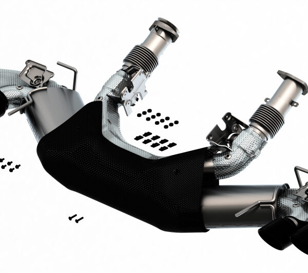Borla 2020 Chevrolet Corvette C8 6.2L S-Type Exhaust System Dual Round Rolled A/C Black Chrome Tips