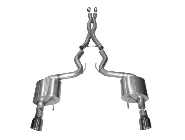 Corsa 2015-17 Ford Mustang GT Coupe 5.0L 3in Sport Cat-Back Exhaust Dual Rear Exit w/ Gun Metal Tips