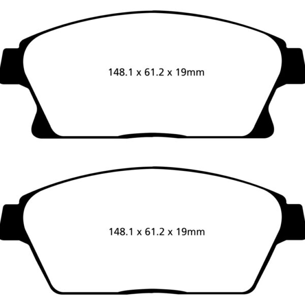 EBC 13-17 Buick Encore 1.4 Turbo Greenstuff Front Brake Pads