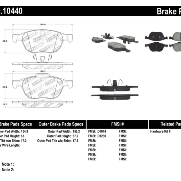 StopTech Performance 04-09 Mazda 3 Front Brake Pads
