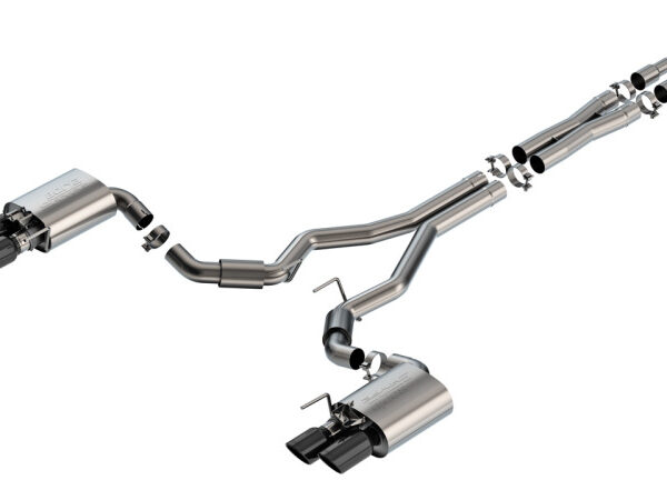 Borla 2024 Ford Mustang GT 5.0L V8 w/ Active Exhaust S-Type Cat-Back Exhaust System - Black Chrome