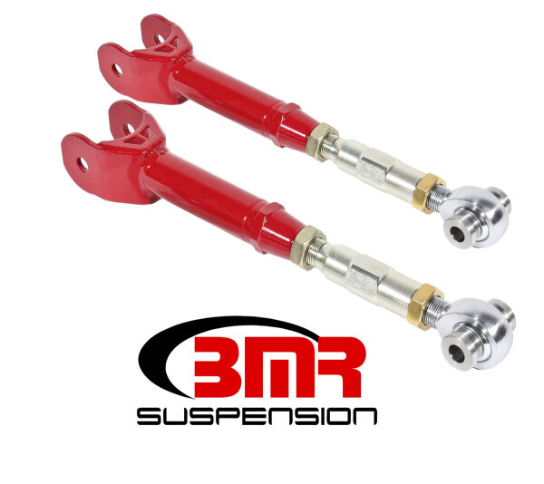 BMR 16-17 6th Gen Camaro Lower Trailing Arms w/ On-Car Adj. Rod Ends - Red