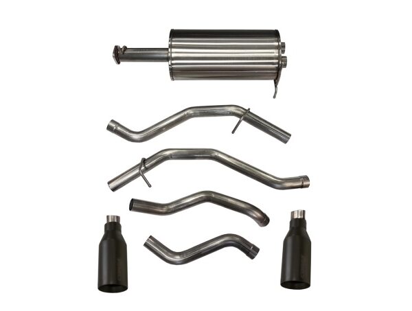 Corsa 2019-24 Ram 1500 5.7L Crew Cab w/ 57in or 76in Bed Cat-Back Dual Rr Exit 5in Blk CerakoteTips