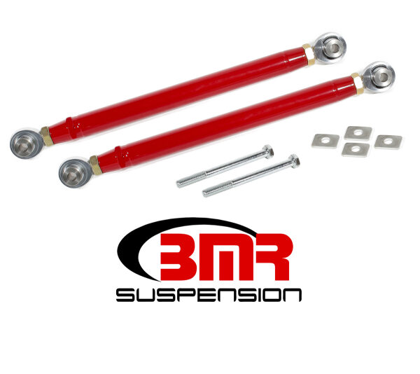 BMR 16-17 6th Gen Camaro Rear Double Adj. Rod Ends Toe Rods - Red