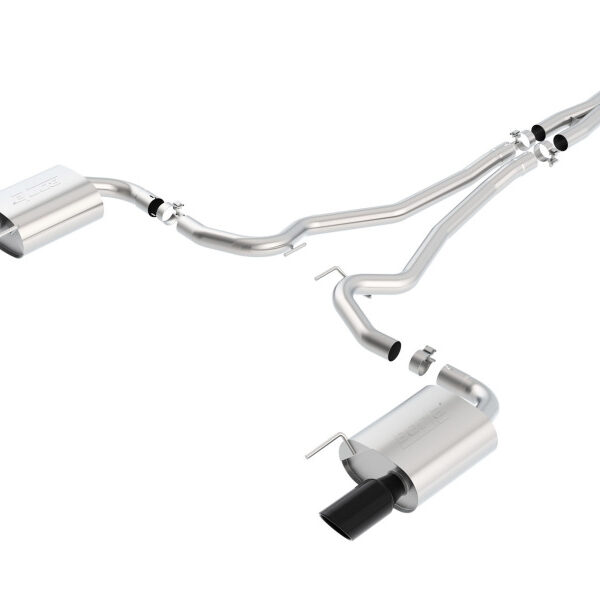 Borla S-Type Cat-Back 15-17 Ford Mustang GT 5.0L V8 MT/AT 2.5in pipe 4in tip (Black Chrome)
