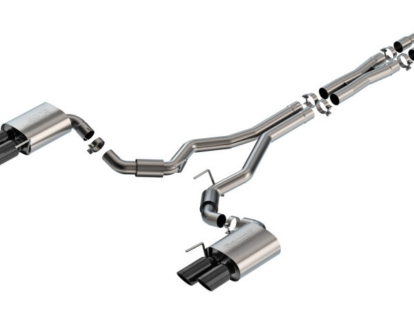 Borla 2024 Ford Mustang GT 5.0L V8 3 in S-Type Catback Non-Active Exhaust- Black Chrome Quad Tip