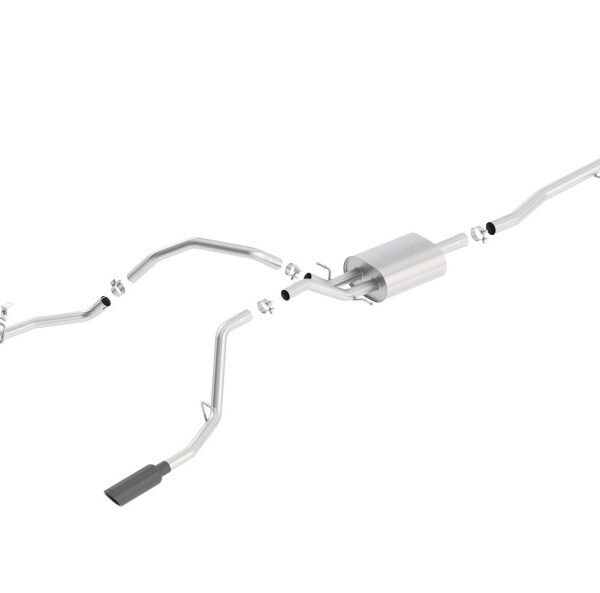 Borla 14 Silv/Sierra C/B Exh ATAK 1500 5.3L V8 AT/MT 2&4WD Ext Cab (78.7) WB - Black Chrome