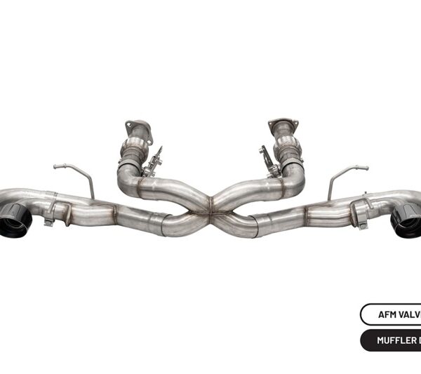 Corsa 20-24 Corvette C8 3in Xtreme Cat-Back Exhaust 4.5in Blk Quad Tips - Integrates stock AFM Valve