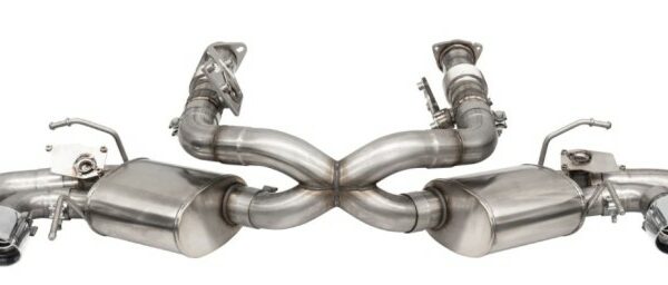 Corsa 2020-24 Corvette C8 3in Valved Cat-Back 4.5in Pol Quad Tips - Fits Factory Perf Exhaust w/ AFM