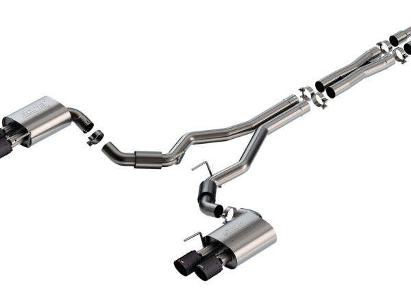 Borla 2024 Ford Mustang GT 5.0L V8 3 in ATAK Catback Non-Active Exhaust- Carbon Fiber Quad Tip