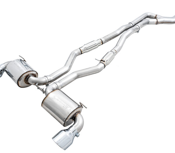 AWE 2020 Toyota Supra A90 Resonated Touring Edition Exhaust - 5in Chrome Silver Tips