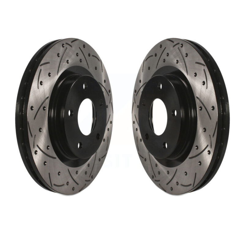 Subaru STI Brembo Brake Kit + DS One Drilled & Slotted Rotors - Image 2
