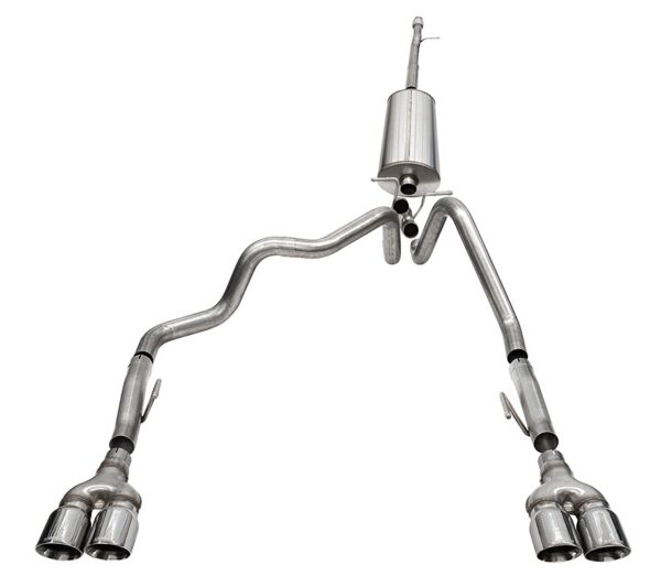 Corsa 2022-2024 Chevrolet Silverado 1500 Cat-Back Dual Rear Exit with Twin 4in Polished Tips