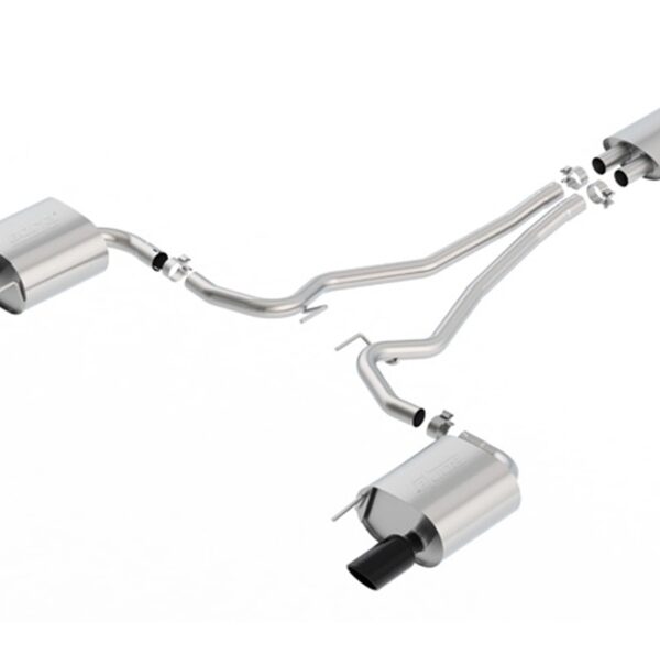 Borla 15-17 Ford Mustang EcoBoost 2.3L EC-Type Cat Back Single Round 4.0in OD 9.5in L Tips Exhaust