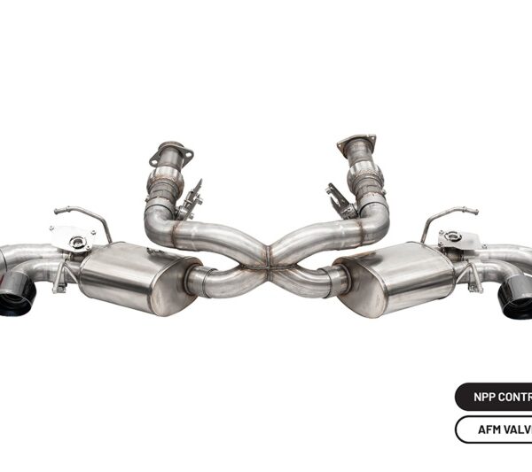 Corsa 2020-24 Corvette C8 3in Valved Cat-Back 4.5in Blk Quad Tips - Fits Factory Perf Exhaust w/ AFM
