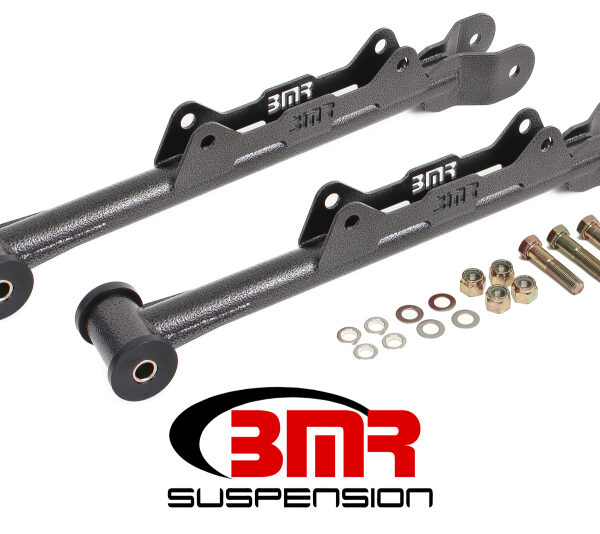 BMR 10-15 5th Gen Camaro Chrome Moly Non-Adj. Rear Lower Control Arms (Delrin) - Black Hammertone