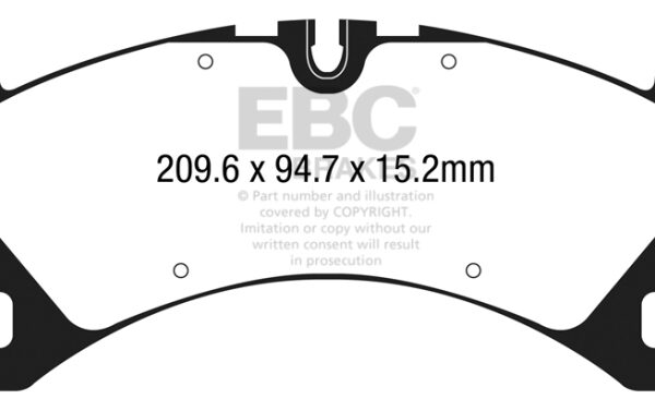 EBC 14+ Porsche Macan (Cast Iron Rotors only) 3.0 Twin Turbo Yellowstuff Front Brake Pads