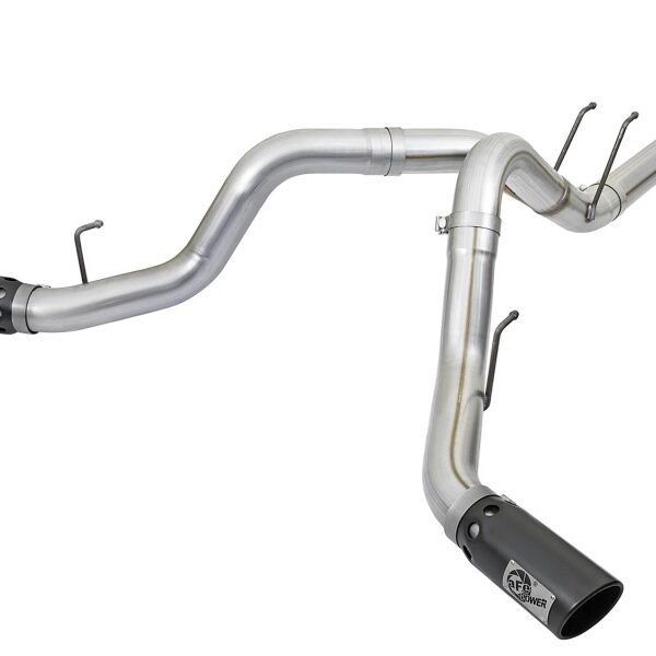 aFe ATLAS 4in DPF-Back Alum Steel Exhaust System w/Black Tip 2017 Ford Diesel Trucks V8-6.7L (td)