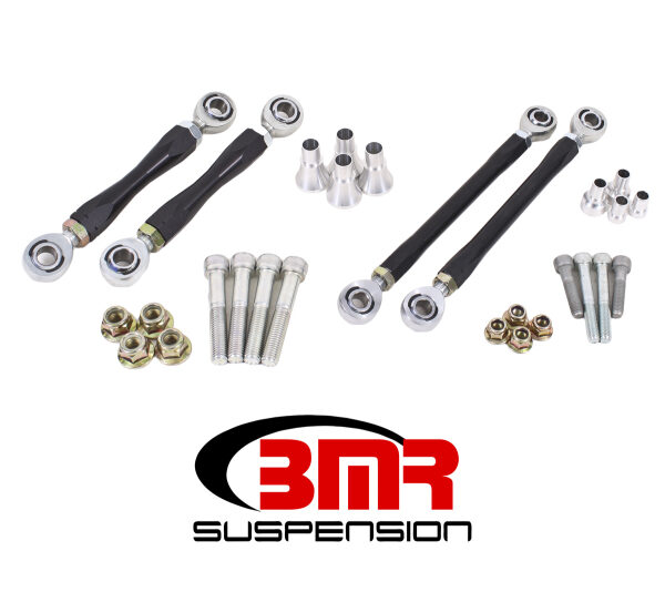 BMR 08-17 Challenger Front and Rear Sway Bar End Link Kit - Black