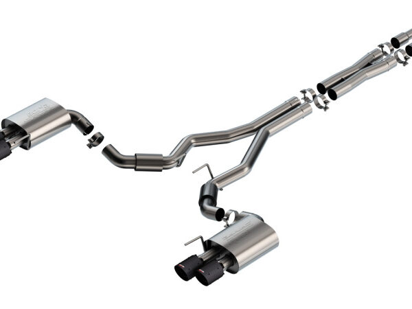 Borla 2024 Ford Mustang GT 5.0L V8 3 in S-Type Catback Non-Active Exhaust- Carbon Fiber Quad Tip