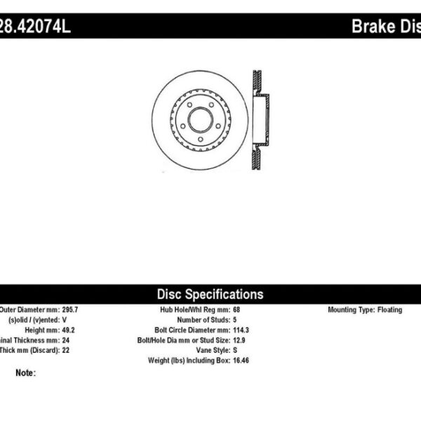 StopTech 8/02-03 Infiniti G35 Drilled Left Front Rotor