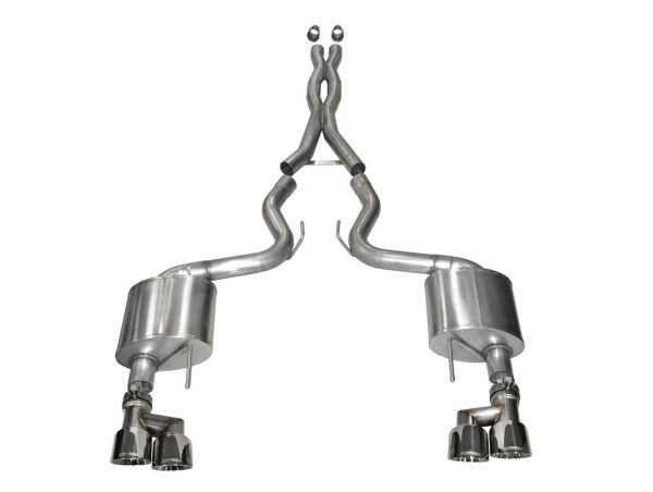 Corsa 2015-2017 Ford Mustang GT 5.0 3in Cat Back Exhaust Polish Quad Tips (Xtreme)