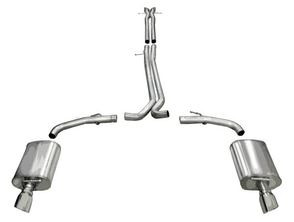 Corsa 2010-2019 Ford Taurus SHO 3.5L V6 Turbo Polished Sport Cat-Back Exhaust